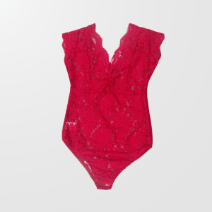 BODY CON ENCAJE ROJO LIBRA
