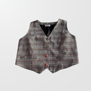 Chaleco cuadros gris